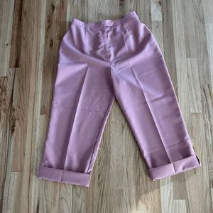 vtg 80s Pink Trousers Pants Coastal Grandma Cottagecore Size Medium high waisted